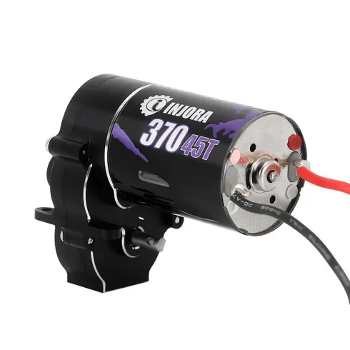 INJORA CNC Aluminium Complete Transmissie met 370 Brushed Motor 45T – Upgrade voor 1/18 RC Crawler TRX4M