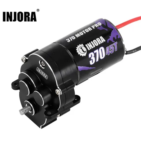 INJORA CNC Aluminium Complete Transmissie met 370 Brushed Motor 45T – Upgrade voor 1/18 RC Crawler TRX4M