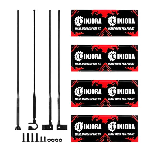 INJORA 147mm Decoratieve Antenne met Vlag 1/10 RC Crawler – INA-120
