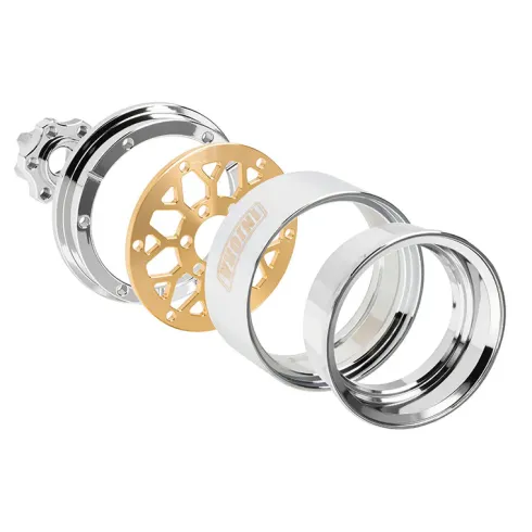 INJORA 1.9″ ModuWheel Beadlock Wielen Brass & Aluminium, -9,65mm Offset voor 1/10 RC Crawlers – YQW-MW1905SR