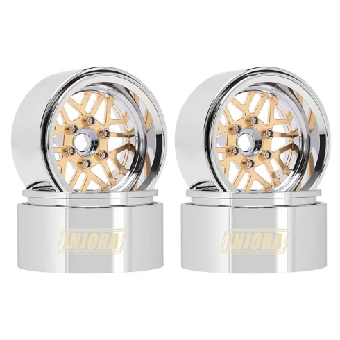INJORA 1.9″ ModuWheel Beadlock Wielen Brass & Aluminium, -9,65mm Offset voor 1/10 RC Crawlers – YQW-MW1905SR