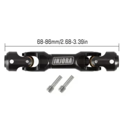 INJORA Stalen Heavy-Duty Aandrijfas voor 1/10 RC Crawler Axial SCX10, TRX-4 & Redcat Gen8 – 68-86mm