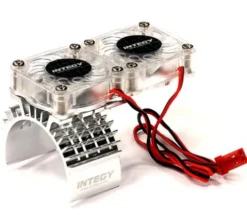 Integy Motor Heatsink + Twin Cooling Fan for Traxxas Slash 4X4 & Rustler 4X4
