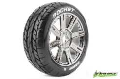 Louise B-Rocket 1/8 Buggy Banden Zeskant 17 mm (zacht) chrome – Verpakt per 2 stuks