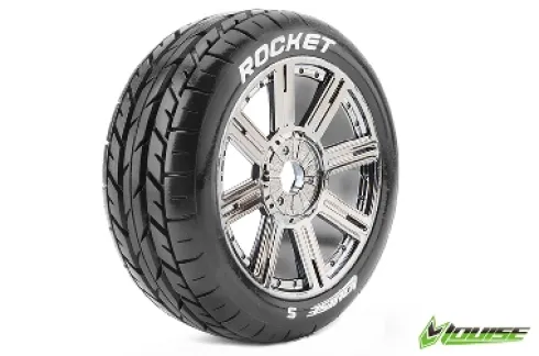 Louise B-Rocket 1/8 Buggy Banden Zeskant 17 mm (zacht) chrome – Verpakt per 2 stuks