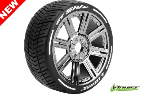 Louise MFT GT-Shiv 1/8 Buggy Banden Zeskant 17 mm chrome (zacht) – Verpakt per 2 stuks