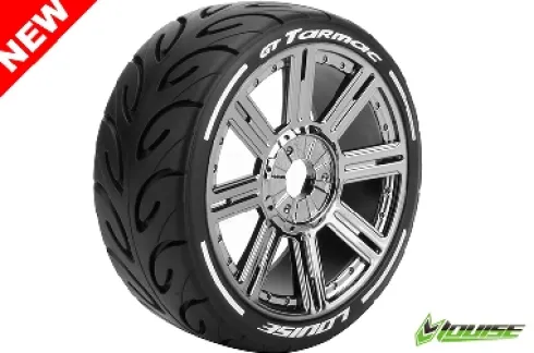 Louise MFT GT-Tarmac 1/8 Buggy Banden Zeskant 17 mm chrome (zacht) – Verpakt per 2 stuks