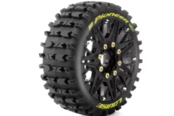 Louise RC MFT B-PIONEER 1/8 Buggy Banden Set – Gemonteerd – Zacht – Zwarte Spaakwielen – Verwisselbare 0″ & 1/2″ Offset Hex 17mm (L-T3363SB)