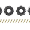 Louise RC – MFT – MT-ROCKET speed – 1-8 Monster Truck Tire Set – Mounted – Soft – Black Wheels – Removable 1-8 MT HEX 17mm – 0″ & 1/2″ OFFSET – L-T3353SB