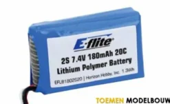 180mAh 2S 7.4V 20C LiPo 26AWG