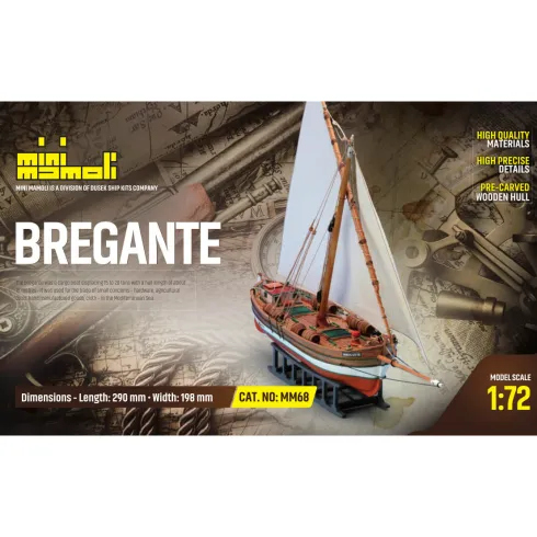 Mini Mamoli Bregante houten scheepsmodel 1:72