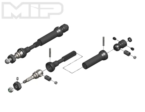 MIP X-Duty CVD Drive Kit, Front, 87mm to 112mm with 10mm x 5mm Bearing, Traxxas Stampede/Slash/Rally 4×4 – 18150