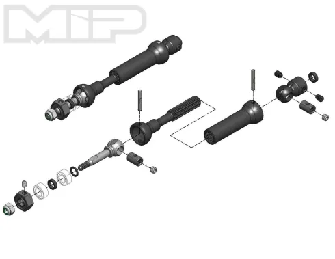MIP X-Duty CVD Drive Kit, Rear, 87mm to 112mm for 5mm Bearing, Traxxas Slash/Rally/Stampede 4×4, Stampede/Rustler VXL, Nitro Stampede/Rustler – 18140