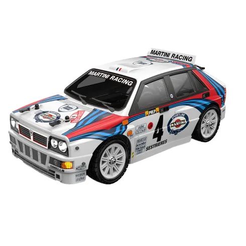 MJX Hyper GO 14302 1/14 Lancia Delta Rally 4WD RTR compleet met 2000mAh 2S lipo accu en lader en 2 extra sets (onroad en offroad) banden