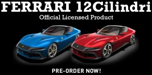 Pocher 1/8 Ferrari 12Cilindri Blu Corsa (Bordeaux interieur) metalen bouwpakket (2e kwartaal ’27)