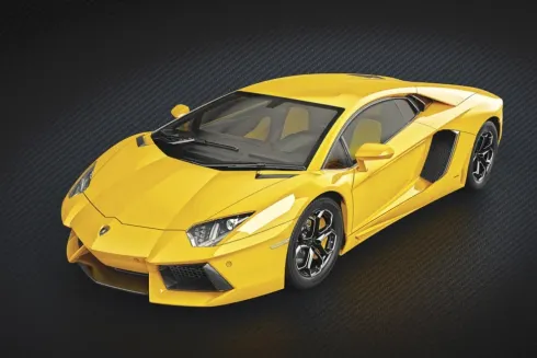 Pocher 1/8 Lamborghini Aventador Geel metalen bouwpakket