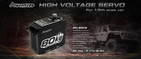PowerHD WH-80V1 1/5 WP HV Digitale Stalen Servo 80KG Koppel 0.16s @ 8.4V