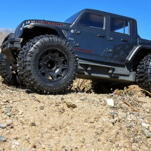 Proline 1/10 Badlands F/R 2.8″ MT Tires Mounted 12mm/14mm Black Raid (2) (12mm wielmeenemers / 14mm wielmeenemers)