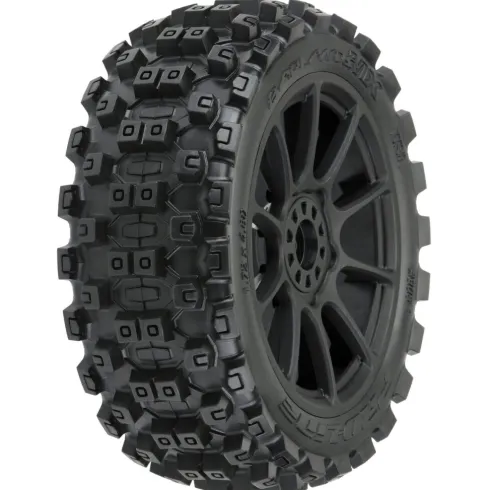 Proline 1/8 Badlands MX M2 F/R Buggy Banden op Zwarte Mach 10 Velgen 17mm (2 stuks) – PRO906721