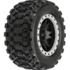 Proline 1/5 Badlands MX43 Pro-Loc F/R X-MAXX® Banden op Impulse Velgen 24mm Zwart/Grijs (2 stuks) – PRO1013113