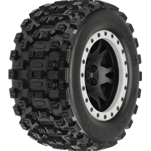 Proline 1/5 Badlands MX43 Pro-Loc F/R X-MAXX® Banden op Impulse Velgen 24mm Zwart/Grijs (2 stuks) – PRO1013113