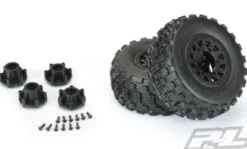Proline Badlands MX SC 2.2″/3.0″ M2 (Medium) All Terrain Tires Mounted for Slash 2wd & Slash 4×4 Front or Rear, Mounted on Raid Black 6×30 Removable Hex Wheels – PRO1015610