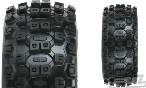 Proline Badlands MX SC 2.2″/3.0″ M2 (Medium) All Terrain Tires Mounted for Slash 2wd & Slash 4×4 Front or Rear, Mounted on Raid Black 6×30 Removable Hex Wheels – PRO1015610