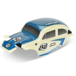 Pro line Class 1 VW Bug Blue Race Body Conversion Kit and Flat Iron M/T Tires Mounted 12mm Chrome Diablo (4) for ARRMA TYPHON GROM – PRO368000T1