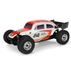 Pro line Class 1 VW Bug Red Race Body Conversion Kit and Flat Iron M/T Tires Mounted 12mm Chrome Diablo (4) for ARRMA TYPHON GROM – PRO368000T2