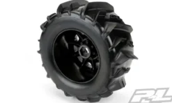 Proline Dumont 3.8″ Paddle Sand/Snow Tires Mounted for 17mm MT Front or Rear, Mounted on Raid Black 8×32 Removable Hex 17mm Wheels