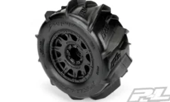 Proline Dumont 3.8″ Paddle Sand/Snow Tires Mounted for 17mm MT Front or Rear, Mounted on Raid Black 8×32 Removable Hex 17mm Wheels