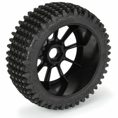 Proline 1/8 Gladiator M2 Fr/Rr Buggy Tires Mounted 17mm Black Mach 10 (2)