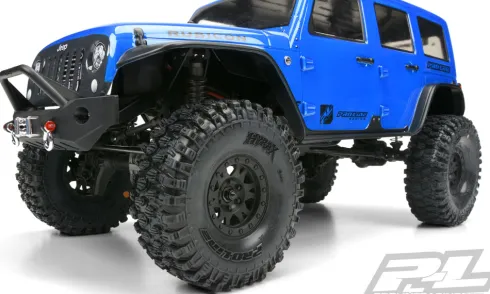 Proline Hyrax 1.9″ G8 Rock Terrain Truck Tires Mounted for Rock Crawler Front or Rear, Mounted on Impulse 1.9″ Black Plastic Internal Bead-Loc Wheels