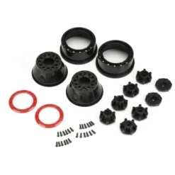 Proline 1/10 Raid Bead-Loc Fr/Rr 2.2″/3.0″ 12 & 14mm SC Wheels (2) Red/Black