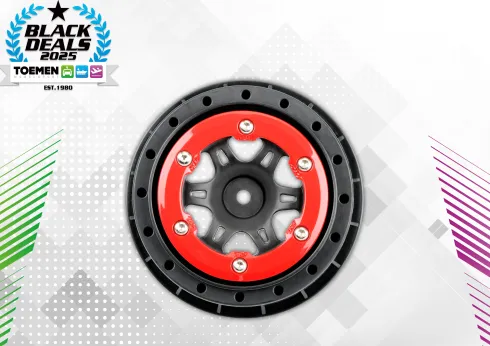 Pro Line 1/10 Split Six Front 2.2″/3.0″ 12mm Short Course Wheels (2) Red/Blk – PRO271404
