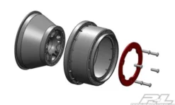 Pro Line 1/10 Split Six Rear 2.2″/3.0″ 12mm Short Course Wheels (2) Red/Black – PRO271504