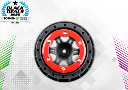 Pro Line 1/10 Split Six Rear 2.2″/3.0″ 12mm Short Course Wheels (2) Red/Black – PRO271504