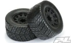 Proline Street Fighter HP 3.8″ Street BELTED Tires Mounted for 17mm MT Front or Rear, Mounted on Raid Black 8×32 Removable Hex 17mm Wheels
