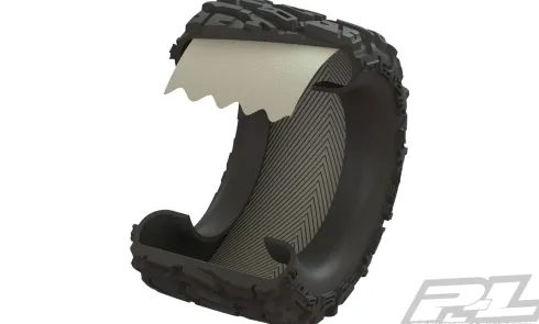 Proline Trencher HP 3.8″ All Terrain BELTED Tires Mounted for 17mm MT Front or Rear, Mounted on Raid Black 8×32 Removable Hex 17mm Wheels