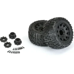 Proline 1/8 Trencher LP F/R 3.8” MT Banden op Raid Velgen 17mm Zwart (2 stuks) – PRO1017510