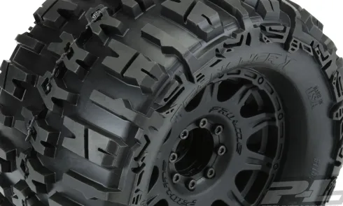 Proline Trencher X 3.8″ All Terrain Tires Mounted for 17mm MT Front or Rear, Mounted on Raid Black 8×32 Removable Hex 17mm Wheels