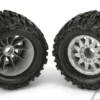 Proline Trencher X 3.8″ (Traxxas Style Bead) All Terrain Tires Mounted for 17mm MT Front or Rear, Mounted on F-11 Stone Gray 1/2″ Offset 17mm Wheels