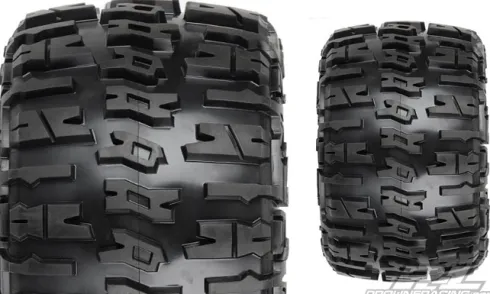 Proline Trencher X 3.8″ (Traxxas Style Bead) All Terrain Tires Mounted for 17mm MT Front or Rear, Mounted on F-11 Stone Gray 1/2″ Offset 17mm Wheels