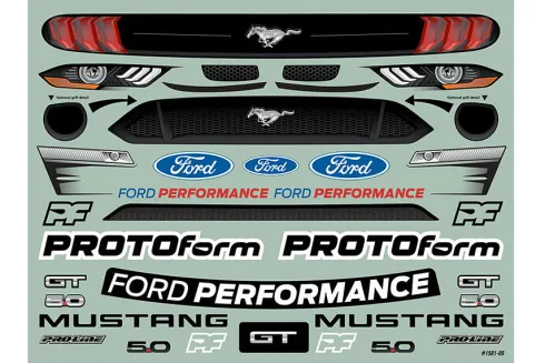Protoform 2021 Ford Mustang GT Clear Body voor Arrma 1/7 Felony