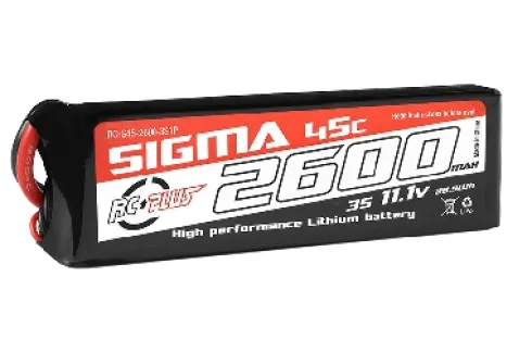 RC Plus LiPo Batterypack Sigma 45C-90C 2600 mAh 3S1P 11.1V – XT-60 stekker