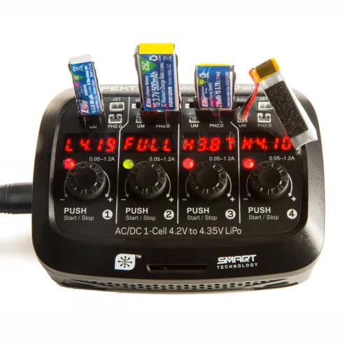 Spektrum Smart Micro 4 port AC DC 1S LiPo lader