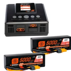 Spektrum Smart Powerstage 8S Surface Bundle: (2) G2 5000mAh 4S LiPo IC5 & S250 Charger EU