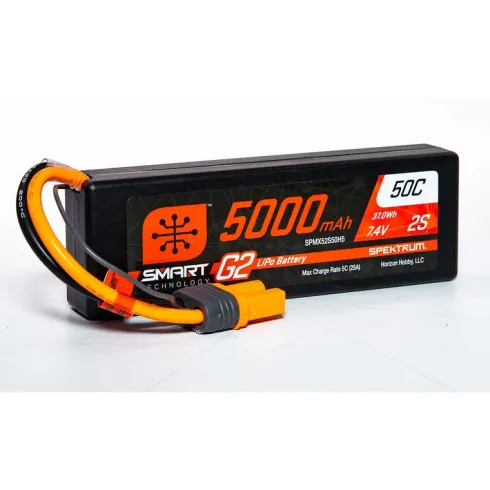 Spektrum 7.4V 5000mAh 2S 50C Smart G2 Hardcase LiPo Battery met IC5 stekker