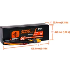 Spektrum 11.1V 5000mAh 3S 30C Smart LiPo G2 Hard Case IC3