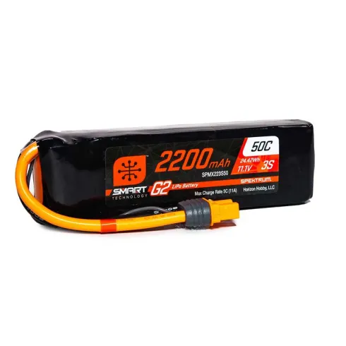 Spektrum 11.1V 2200mAh 3S 50C Smart LiPo G2 IC3